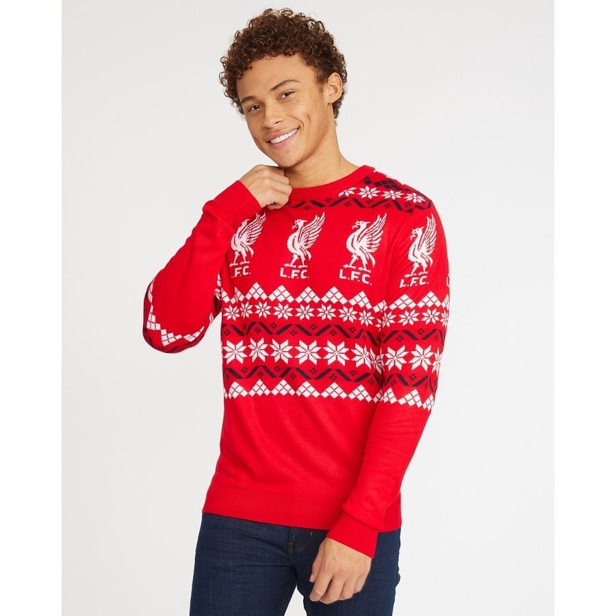 Liverpool Christmas Jumper Liverbird - Red/White - Men's-SoccerKits Hub | Buy Soccer Jerseys Online